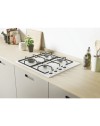 Piano cottura a gas Candy CHW6LBB 4 zone manopole laterali bianco