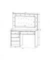 Toeletta trucco Elite bianca con specchio 5 cassetti e lampadine LED 120x55x150H