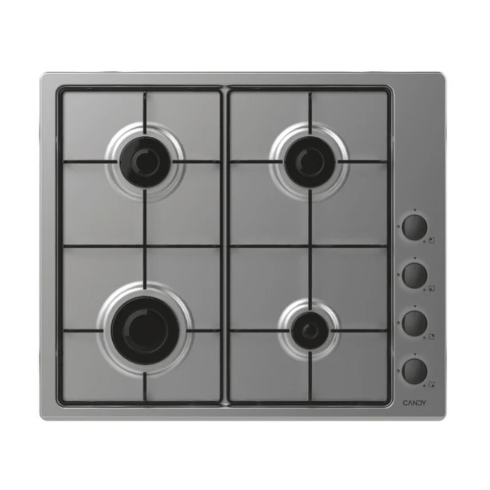 Piano cottura a gas Candy CHW6LBB 4 zone manopole laterali inox