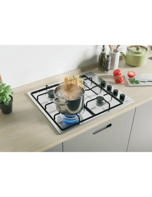 Piano cottura a gas Candy CHW6LBB 4 zone manopole laterali inox