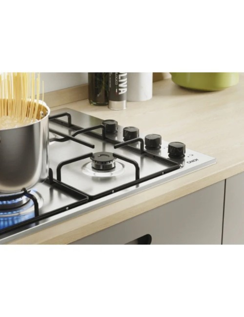 Piano cottura a gas Candy CHW6LBB 4 zone manopole laterali inox