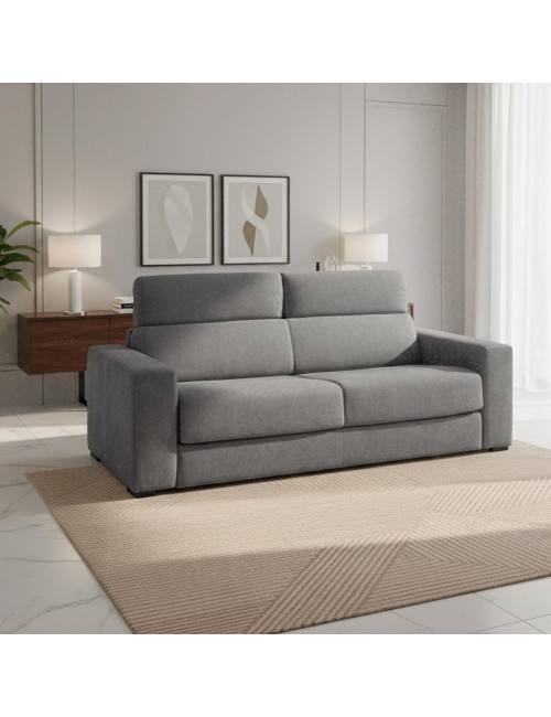 Divano letto 3 posti Crien tessuto Luna24 grigio elephant