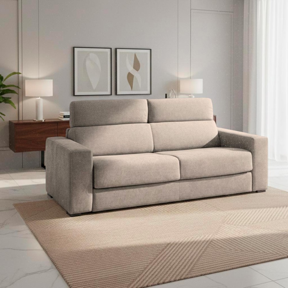 Divano letto 3 posti Crien tessuto Roma03 lino 205 cm