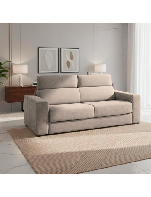 Divano letto 3 posti Crien tessuto Roma03 lino 205 cm