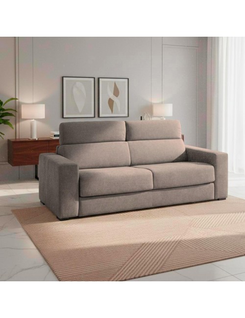 Divano letto 3 posti Crien tessuto Roma10 taupè 205x97x83H