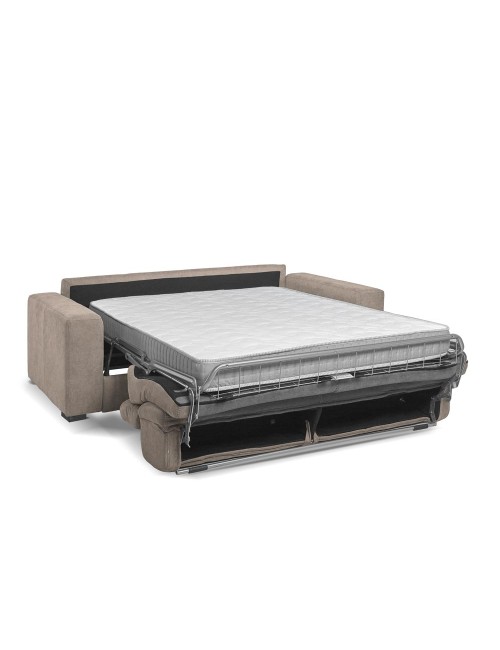 Divano letto 3 posti Crien tessuto Roma10 taupè 205x97x83H