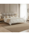Letto in ferro matrimoniale Melissa con decoro floreale bianco opaco 170x200 cm.