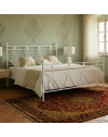 Letto in ferro matrimoniale Melissa con decoro floreale bianco opaco 170x200 cm.