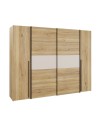 Armadio Callia con 2 ante scorrevoli e 2 battenti rovere e cashmere 270x61x210