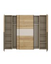 Armadio Callia con 2 ante scorrevoli e 2 battenti rovere e cashmere 270x61x210