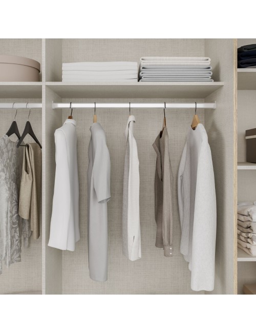 Armadio Callia con 2 ante scorrevoli e 2 battenti rovere e cashmere 270x61x210