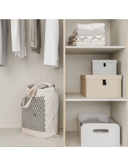 Armadio Callia con 2 ante scorrevoli e 2 battenti rovere e cashmere 270x61x210