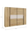 Armadio Callia con 2 ante scorrevoli e 2 battenti rovere e cashmere 270x61x210