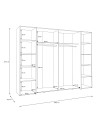 Armadio Callia con 2 ante scorrevoli e 2 battenti rovere e cashmere 270x61x210
