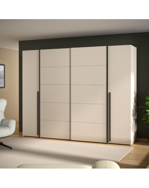 Armadio Callia con 2 ante scorrevoli e 2 battenti cashmere 270x61x210