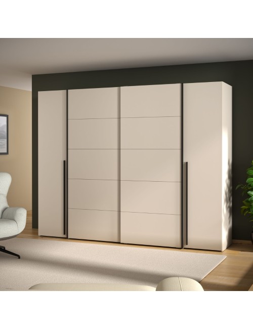 Armadio Callia con 2 ante scorrevoli e 2 battenti cashmere 270x61x210