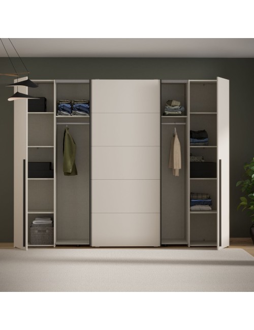 Armadio Callia con 2 ante scorrevoli e 2 battenti cashmere 270x61x210