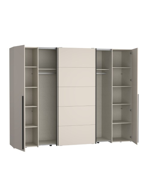 Armadio Callia con 2 ante scorrevoli e 2 battenti cashmere 270x61x210