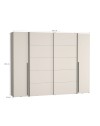 Armadio Callia con 2 ante scorrevoli e 2 battenti cashmere 270x61x210