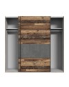 Armadio Zeno 2 ante scorrevoli quercia e grigio cemento 120x42x190.5H