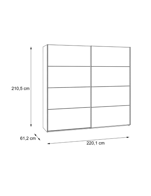 Armadio Zeno 2 ante scorrevoli quercia e grigio cemento 120x42x190.5H