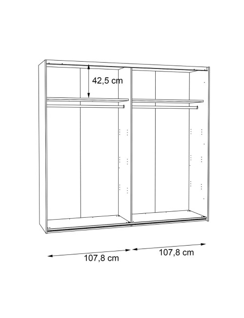 Armadio Zeno 2 ante scorrevoli quercia e grigio cemento 120x42x190.5H
