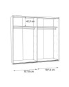 Armadio Zeno 2 ante scorrevoli quercia e grigio cemento 120x42x190.5H