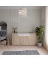 Madia Nilo con 4 ante e 2 cassetti in rovere e bianco 159 cm