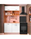 Cucina Cuneo 120 cm Rovere e Bianco Opaco con Elettrodomestici Inclusi – Compatta, Funzionale e Moderna