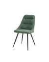 Set 2 sedie imbottite Cascade tessuto colore verde e gambe in metallo nero
