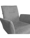 Set 2 Sedia girevole con braccioli Mosaic in tessuto grigio e gambe in metallo nero