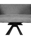Set 2 Sedia girevole con braccioli Mosaic in tessuto grigio e gambe in metallo nero