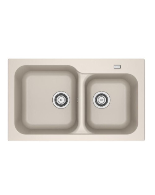 Lavello cucina 2 vasche Franke KID620 incasso in tectonite beige 83x50 cm.