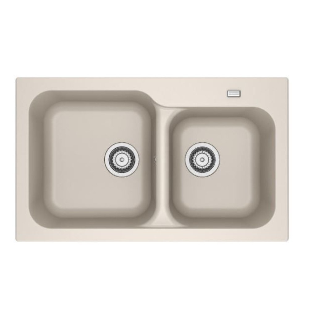 Lavello cucina 2 vasche Franke KID620 incasso in tectonite beige 83x50 cm.