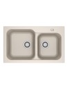 Lavello cucina 2 vasche Franke KID620 incasso in tectonite beige 83x50 cm.