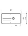 Lavello cucina 1 vasca e gocciolatoio reversibile Franke BFG61197 Oyster fragranite 97x50 cm.