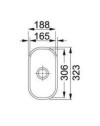 Lavello cucina 1 vasca Franke AMX11016 sottotop inox satinato 18.8x32.3 cm.