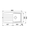 Lavello cucina 1 vasca con gocciolatoio reversibile Franke ATG 611 86x50 avena