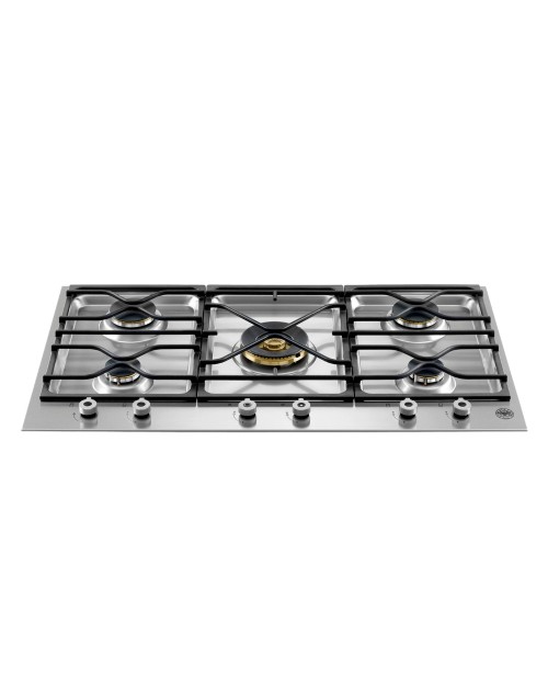 Piano cottura Bertazzoni PM36500X a gas 90 cm. 5 fuochi dual wok centrale inox