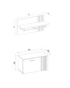 Set ingresso Esteban con mobile multiuso e mensola appendiabiti in antracite e rovere evoque