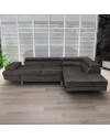 Divano letto angolare Rio con penisola contenitore destra in tessuto grigio scuro 272 cm