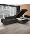 Divano letto angolare Rio con penisola contenitore destra in tessuto grigio scuro 272 cm