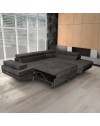 Divano letto angolare Rio con penisola contenitore destra in tessuto grigio scuro 272 cm