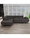Divano letto angolare Rio con penisola contenitore sinistra in tessuto grigio scuro 272 cm