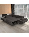 Divano letto angolare Rio con penisola contenitore sinistra in tessuto grigio scuro 272 cm