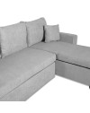 Divano con penisola reversibile funzione letto GolfStandard tessuto grigio 225x148x81H
