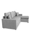 Divano con penisola reversibile funzione letto GolfStandard tessuto grigio 225x148x81H