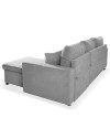 Divano con penisola reversibile funzione letto GolfStandard tessuto grigio 225x148x81H
