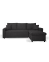 Divano con penisola reversibile funzione letto GolfStandard tessuto grigio grafite 225x148x81H