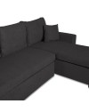 Divano con penisola reversibile funzione letto GolfStandard tessuto grigio grafite 225x148x81H